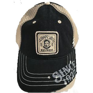 Classic Applique Mesh Hat in Black and Tan