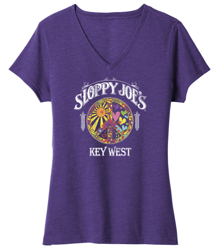 Hippie Chick #2 V-Neck Tee Heather Purple